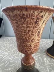 Vintage Studio Pottery Stoneware Goblets Set 4 Thomas Reece Style Signed 1970s