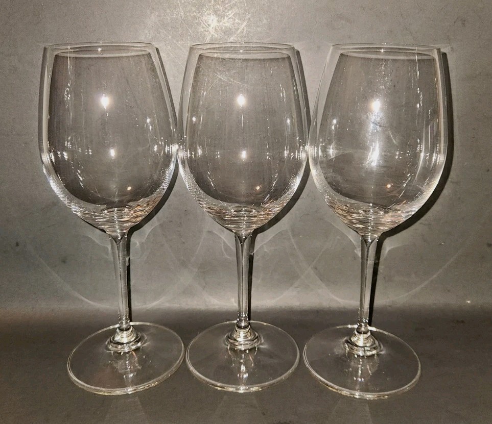 3 RIEDEL Wine Glasses, Crystal, 8 1/8″ x 2.5″ 12oz, AUSTRIA Excellent Condition