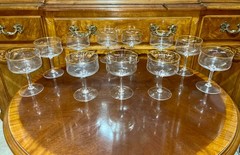 Set of 35 Lenox Crystal Glasses Intrigue Gold Trim 12 Wine 12 Water 11 Champaign