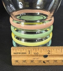 7 Petalware Pastel Bands Tumblers Corning Macbeth Evans Vintage 1930s