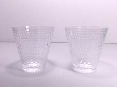 2x iittala Kastehelmi Oiva Toikka Clear Glass Tumbler Glasses 8 Oz