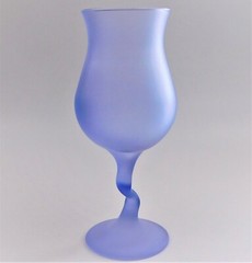 Libbey Pastel Purple Tulip Goblet Frosted Wine Glass Z Stem Vintage