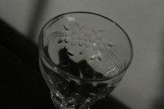 VINT. MID CENTURY THOMAS WEBB SIGNED ROCK CRYSTAL FLORAL & INTAGLIO BUTTERFLY-6