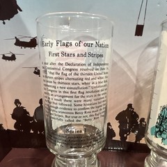 Early Flags of Our Nation Series I 12 oz Printed Glass Tumblers Set of 3 1973