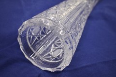 RARE VINTAGE RUSSIAN LEAD CRYSTAL CEREMONIAL WINE DRINKING HORN 18.75″