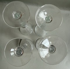 LAST CHANCE 4 Vintage Reijmyre Antik Etched Glass Schnapps Glasses