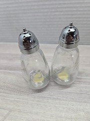 Princess House Heritage Crystal 471 Salt Pepper Shaker Etched Floral 4 1/4 in