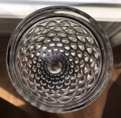 Vintage Fenton Hobnail Cordial Glass Clear With Black Base &Trim