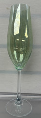 KROSNO Poland iridescent green champaign glass