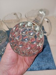 Libbey Knob Hill Clear Glass Cofee Cup With Bubble Base, Vintage 12 oz