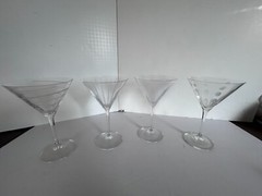 Mikasa Cheers Clear Mix Set of Etched Glass Glasses Martini in box #1