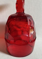 Vintage Martinsville Viking Glass Georgian Goblet Wine Water Ruby Red VGC