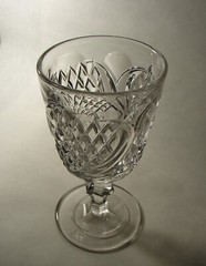 Antique Mt Washington Flint Glass Goblet Morey Hawaiian Pineapple EAPG 1870s