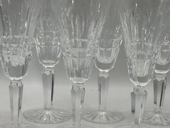 Set of 6 Glenmore Fluted Champagne Glasses by Waterford Crystal Glass 7 1/8″