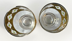 Vtg. Culver Valencia Lowball Glasses Set of 8 Footed On The Rocks 22k Gold MCM