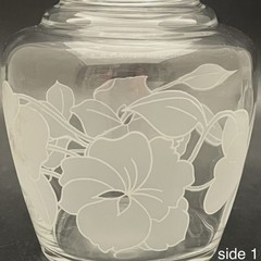 Crystal 2pc Morning Glory Pansy Bedside Tumble-Up Carafe/Decanter 7.25″t 16oz