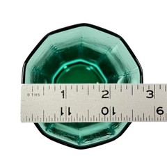 5ct Set VTG Anchor Hocking 16 oz Essex Green Paneled Flat Tumbler Glasses 6 3/8″