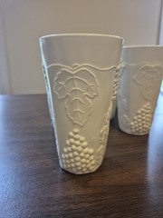 Vintage Indiana Glass Company Milk Glass Tumblers – Lot of 8