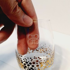 Baileys Irish Creme Gold Dots BB Etched Logo 8 oz Glass