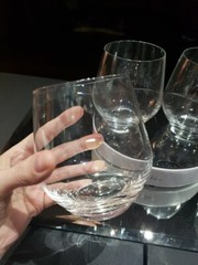 Set (4) Stemless Wine Glasses 4-1/4″ Tumblers- Crystal Lenox signed plain 16 oz.