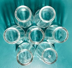 7-vintage 3” Hazel Atlas CLEAR OPTIC Panel Juice,cocktail Glasses,4oz,TUMBLERS