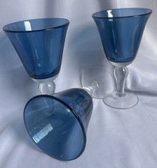 Artland Salute Blue Water Goblets Set of 6 *Read Note in Description