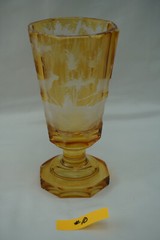 Moser Bohemian Amber Cut to Clear Iced Tea Glass, 6 1/4″ (#10) (G42)