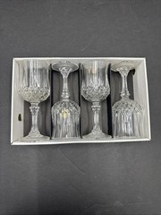 Cristal d’Arques Set of Four Longchamp 6oz Stemmed Footed Goblet Glasses