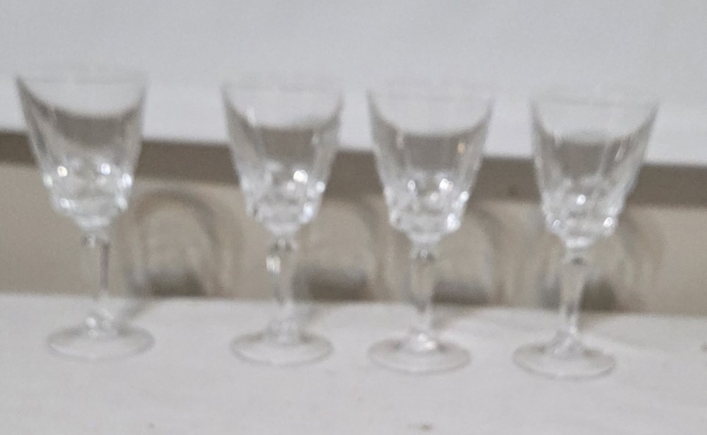 Vtg Set 4 W.M Dalton 24% French Lead Crystal Unit No.1 Single Goblet France