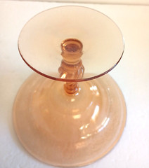 Vintage Fostoria 1920-1930 Twisted Stem Amber Compote Seville Pattern 6″ Tall