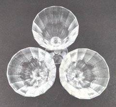 3 Cristal D’Arques Durand Paris France DAMANTIS Clear Optic 8″ Wine Glass