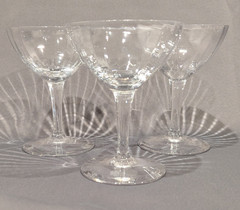 Vintage Crystal Coupe Champagne Cocktail Glasses, Optic Panel 4.5″ Tall Set/3