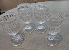 4 Mikasa Wine Water Glasses Swirls Pressed Knob Stem ITALIAN COUNTRYSIDE 6 3/4”