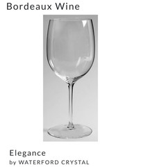 Pair Of Waterford Crystal Bordeaux Red Wine Glasses Elegance Goblets Set 9″ H