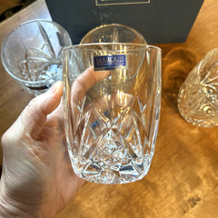Set 4 Waterford Marquis Brookside Oversized Crystal Double Old Fashioned Glasses