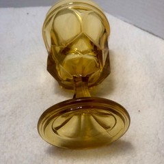Vintage Anchor Hocking Fairfield Amber Wine Stem Goblet Beautiful