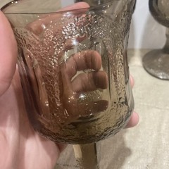 Set Of 6 Fostoria «Woodland Brown» Gray Wine Glasses Goblets Bundle Lot