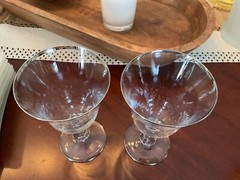 Fostoria Wedding Ring Platinum Lot of 2 Water Goblets 6 1/4″ PERFECT!