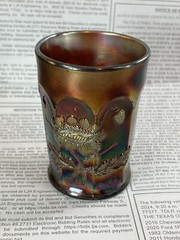 1910 Amethyst Northwood Carnival Glass Oriental Poppy Tumbler SeePic Tiny Flea