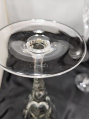 Cescki Ceska Helene Wine, Water Or Champagne Flutes Prismatic Stem Cut Bowl