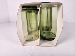 NOS Vtg Set of 4 Anchor Hocking Finlandia Avocado Olive Green 6oz Juice Glasses