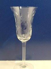 5 – Vintage Clear Floral & Butterfly Etched Wine Glasses