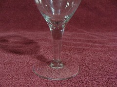 2 Clear Glass 10 Oz GOBLETS With Etched Grape Design and Band