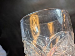 EAPG Hobstar Pattern 4in Glasses Juice/Double Shot Clear UV Reactive