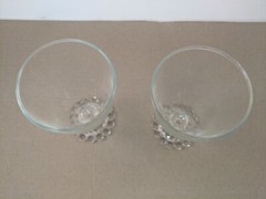 Vtg Pair (2) Anchor Hocking Crystal Bubble Boopie 5 1/2″ Water Wine Goblets 9 oz