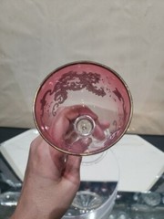 Wine Roemer Glass Goblet Bohemian Cranberry Red enamel Crystal Harrach / Moser