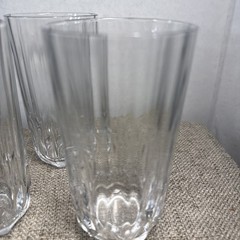 Vintage Paşabahçe Ribbed High Ball Glasses 1980’s Crystal Bar Ware Set Of 6