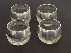Set of 4 MCM Dorothy Thorp Roly Poly Glasses, 2.25″ Tall