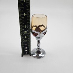 Vtg Farber Bros Krome Kraft Art Deco Amber Glass Cordial With Stem