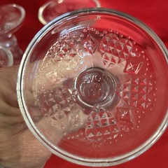 AVON -Hearts & Diamonds Clear- (4) Water Goblets. 1978. Fostoria. VGC